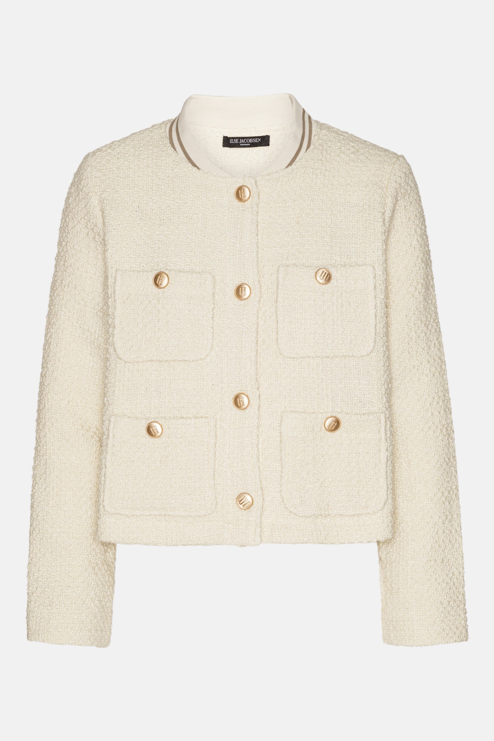 Kort Bouclé Jack BOUCLA01 - 120 Creme | Creme | Jacket | Ilse Jacobsen