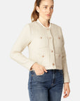 Kort Bouclé Jack BOUCLA01 - 120 Creme | Creme | Jacket | Ilse Jacobsen