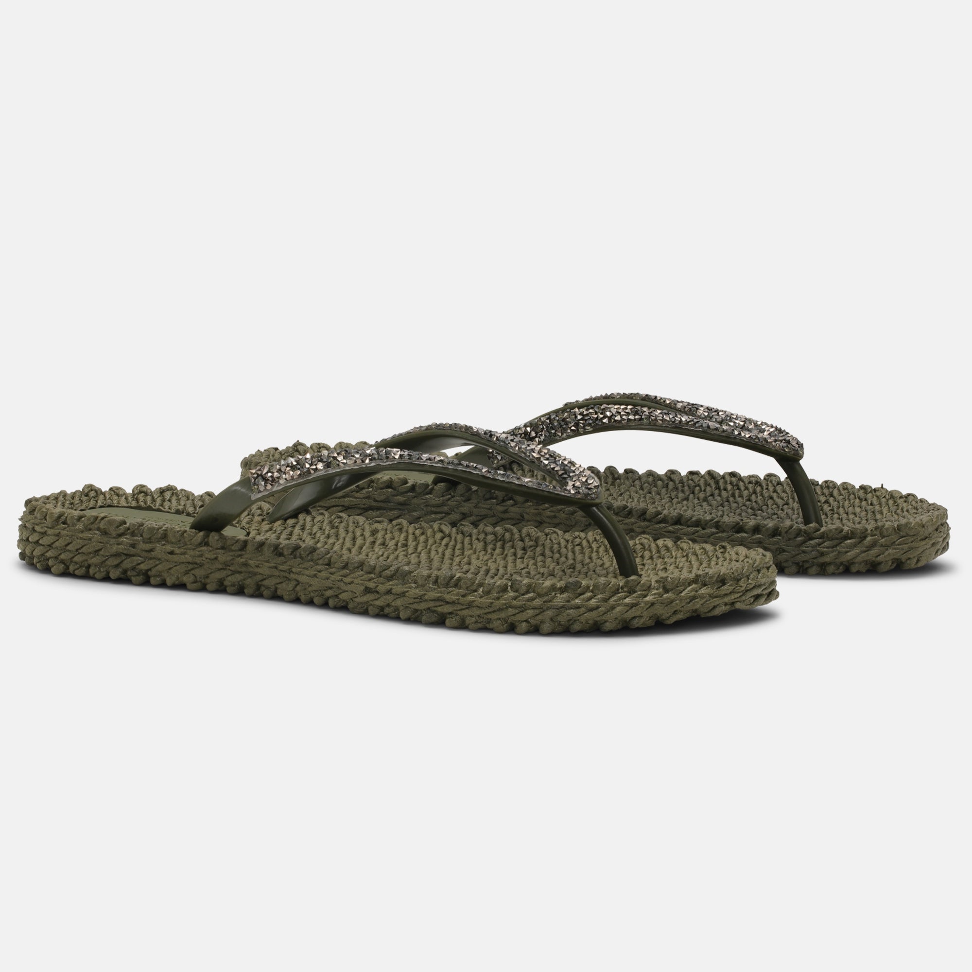 Slippers met glitter CHEERFUL03G - 410 Army | Army | Flip Flop | Ilse Jacobsen