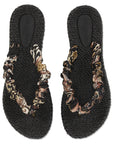 Slippers met stoffen band CHEERFUL05 - 001 Black | Black | Flip Flop | Ilse Jacobsen