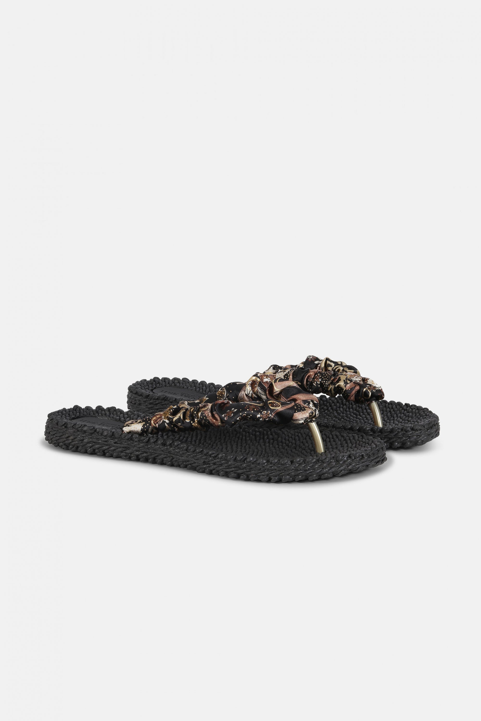 Slippers met stoffen band CHEERFUL05 - 001 Black | Black | Flip Flop | Ilse Jacobsen