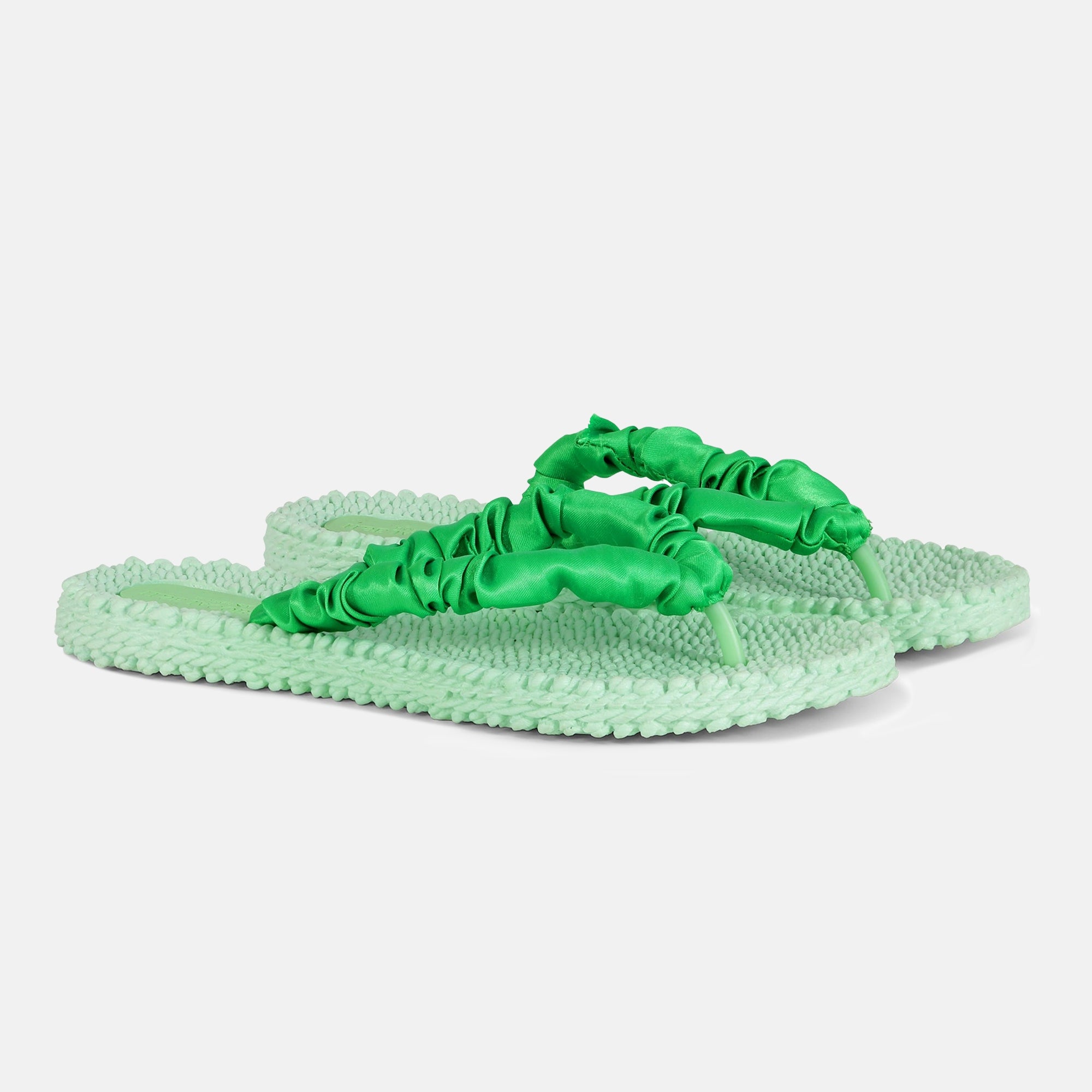 Slippers met satijnen band CHEERFUL06 - 495 Bright Green | Bright Green | Flip Flop | Ilse Jacobsen