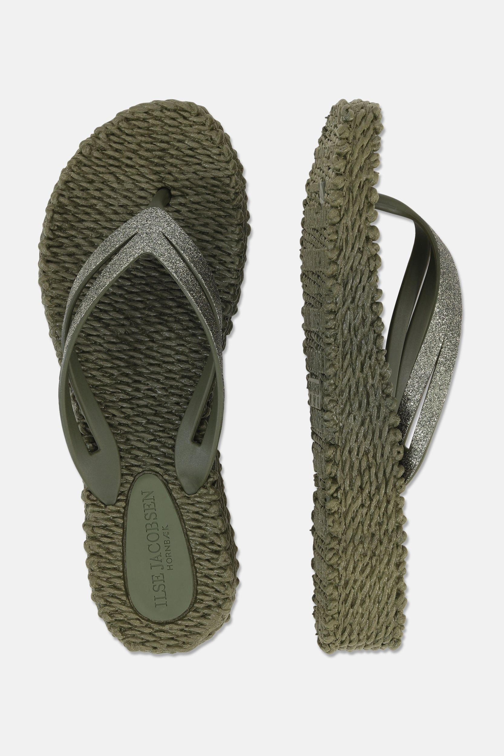 Slippers met lichte plateauzool CHEERFUL13 - 410 Army | Army | Flip Flop | Ilse Jacobsen