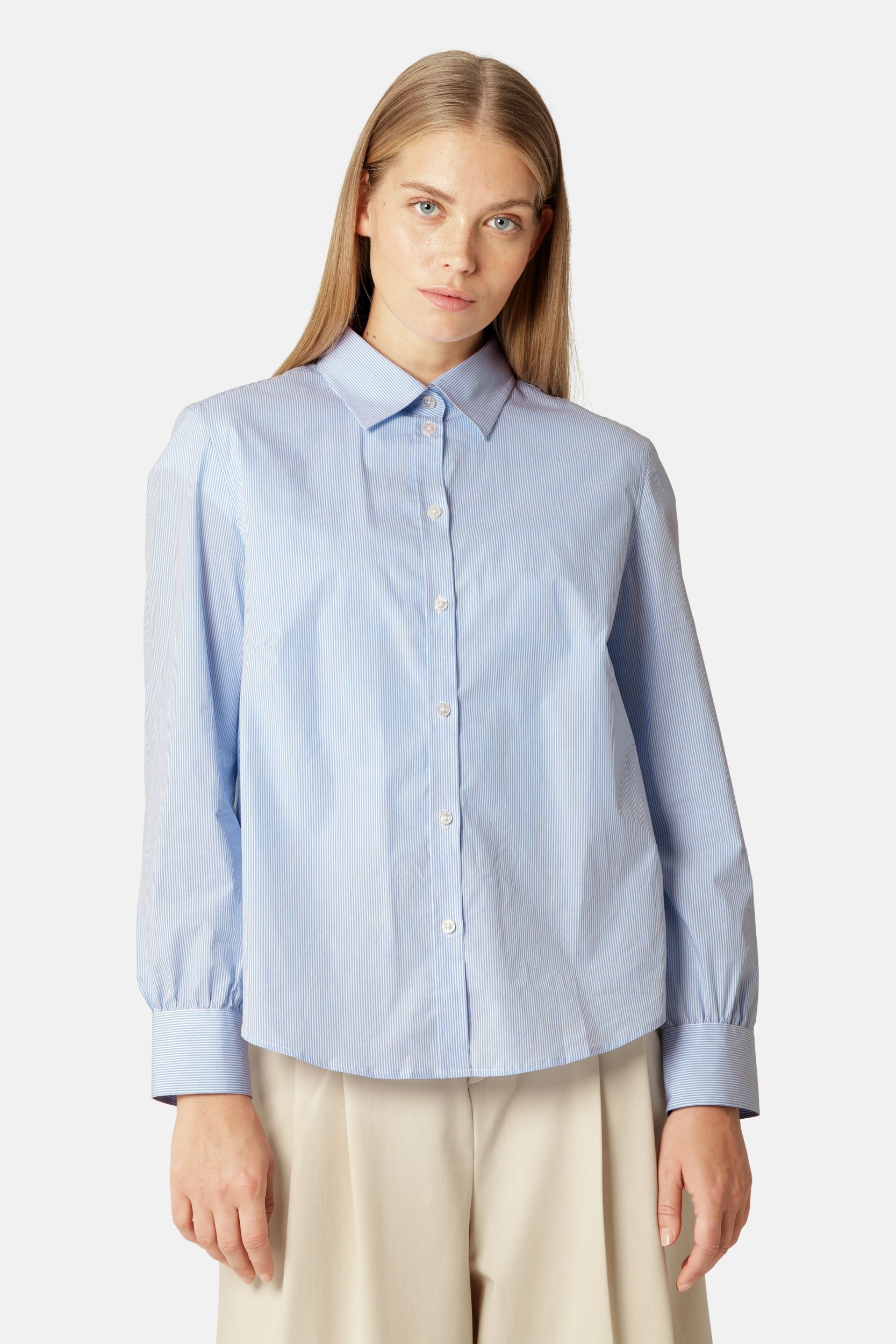 Klassiek Lange Mouwen Gestreepte Blouse CRISSAPA01ST - 628 Heather | Heather | Shirt | Ilse Jacobsen