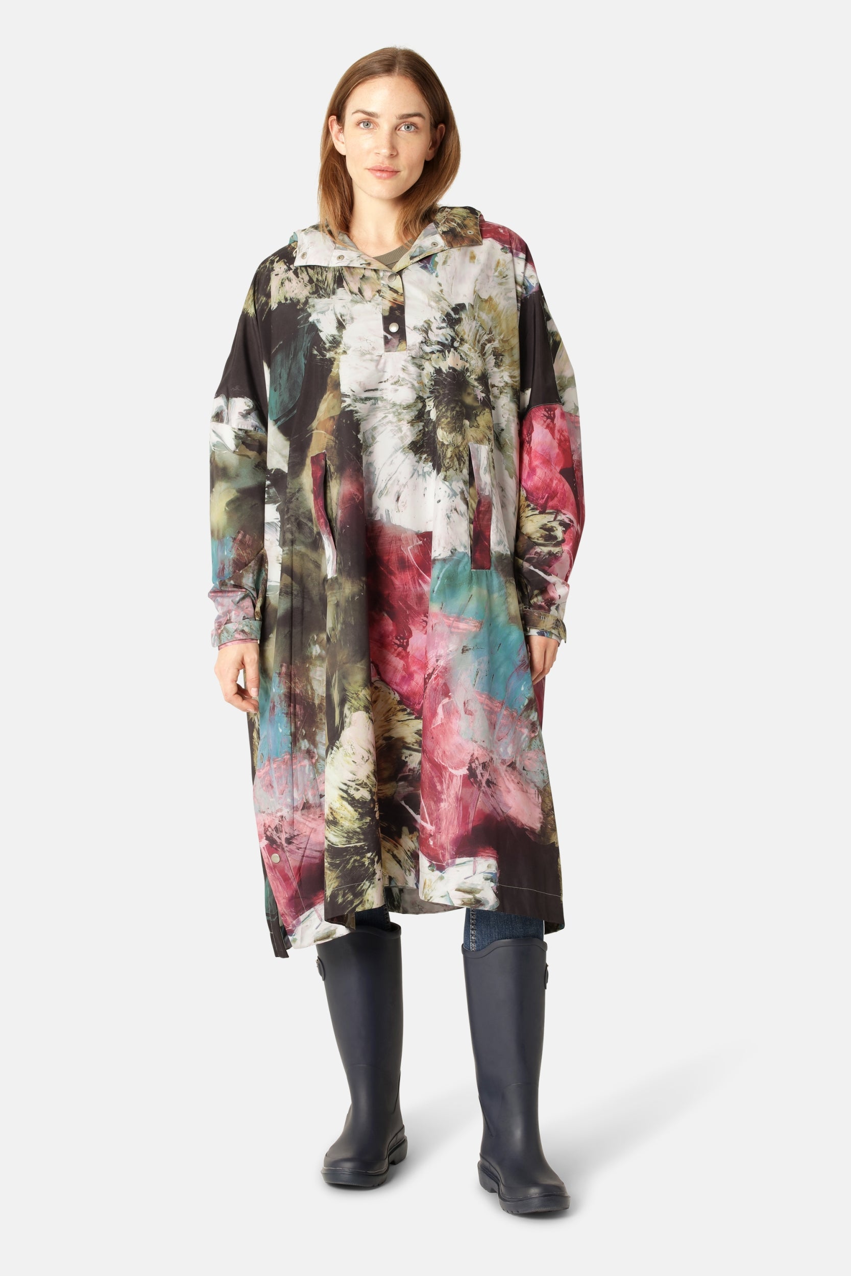 Regenponcho RAIN221SPP - 937 Artistic Flower Print | Artistic Flower Print | Poncho | Ilse Jacobsen