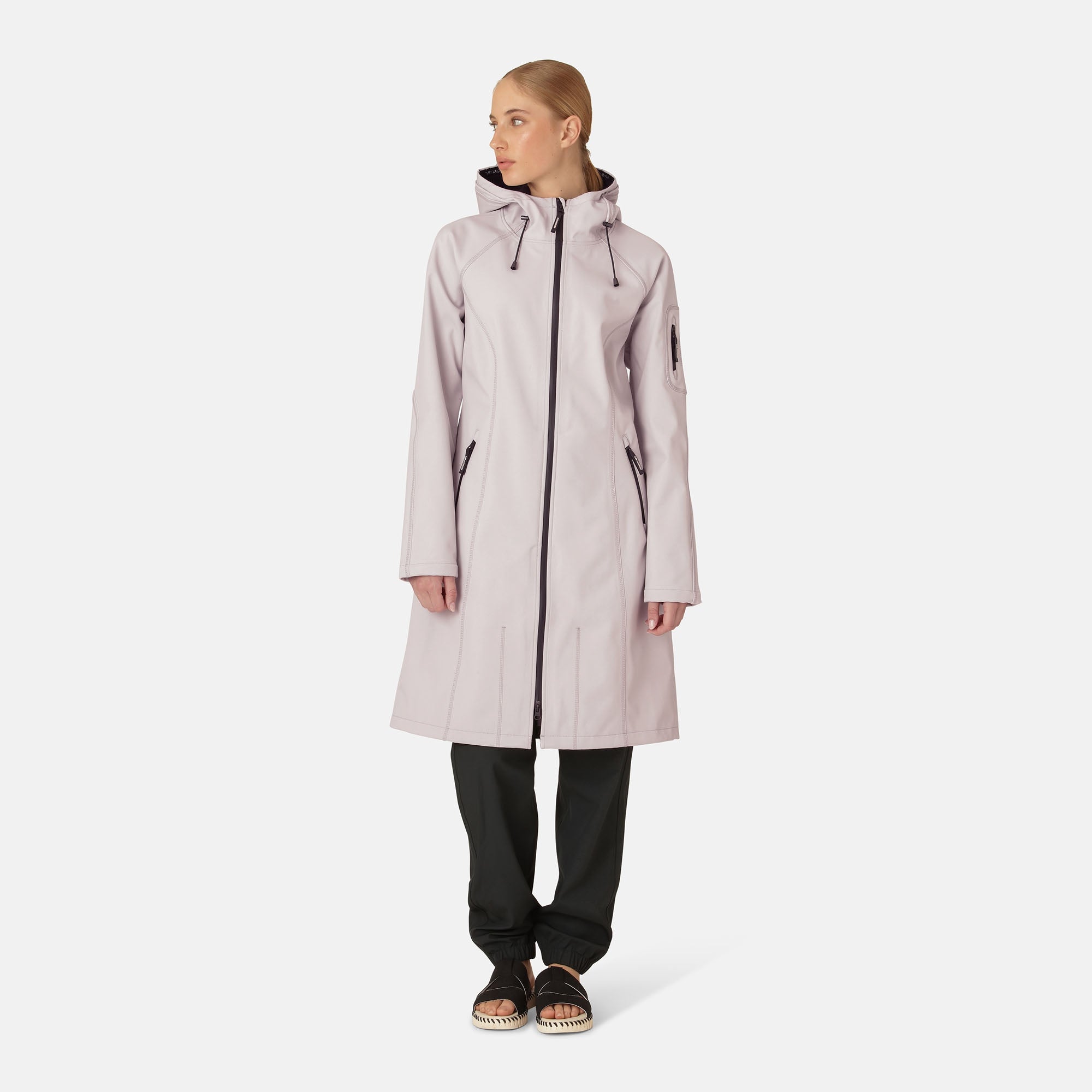 Softshell regenjas lang RAIN37L - 549 Concrete | Concrete | Raincoat | Ilse Jacobsen