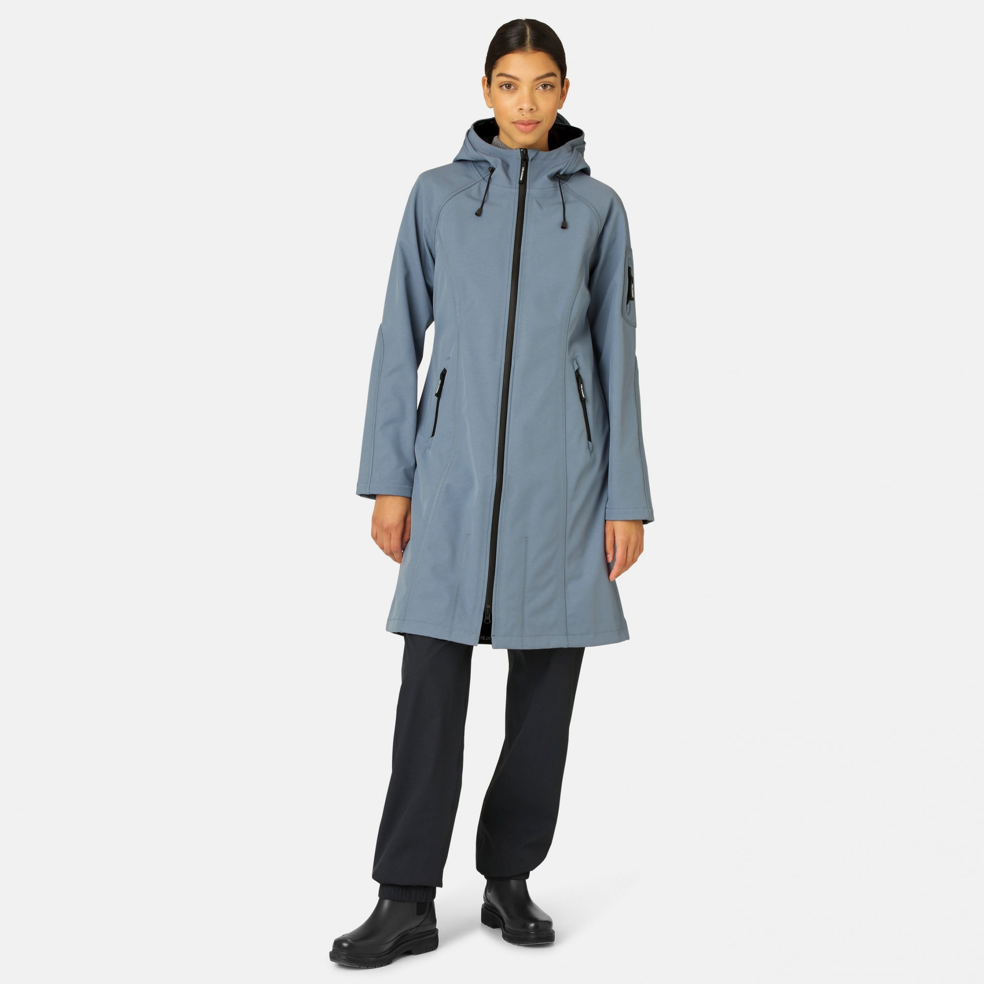 Softshell regenjas lang RAIN37L - 696 Winter Ocean | Winter Ocean | Raincoat | Ilse Jacobsen