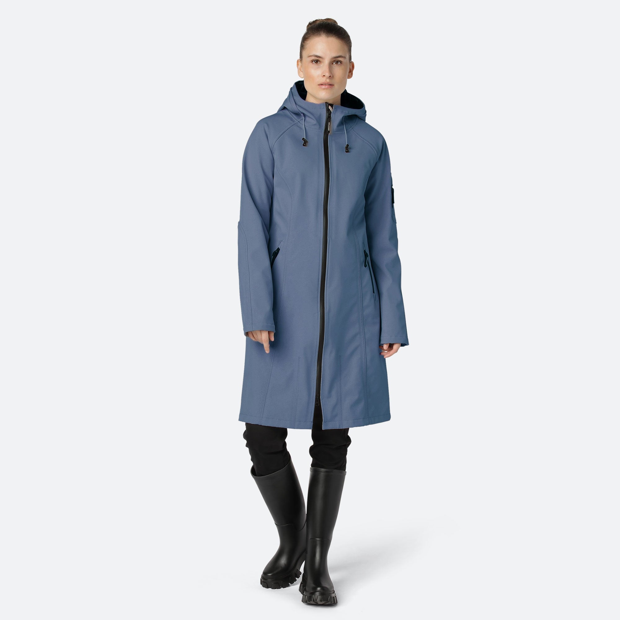 Softshell Regenjas lang RAIN37L - 699 Blue Grayness | Blue Grayness | Raincoat | Ilse Jacobsen