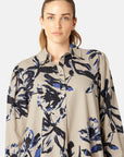 Lange Mouwen Tuniekjurk TENCELLA06P - 116 Sand Artsy Stroke Flower | Sand Artsy Stroke Flower | Shirt | Ilse Jacobsen