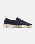 Instappers Heren TULIP143MEN beige zool - 660111 Dark Indigo Pearled Ivory | Dark Indigo Pearled Ivory | Shoes | Ilse Jacobsen